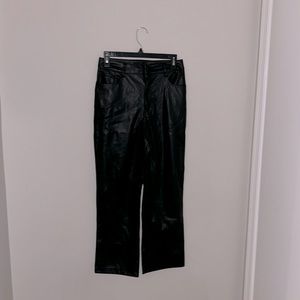 Petite Flare leather pants